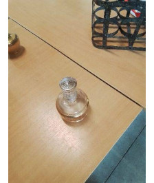 FLACON A PARFUM VERRE SOUFFLÉ DORE DEBUT XXE 