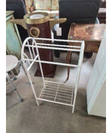 SÈCHE SERVIETTE CINTRÉ MÉTAL BLANC