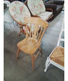 CHAISE SALOON BOIS CLAIR DOSSIER LYRE 