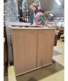 MEUBLE 2 PORTES 80X80X46 PLACAGE HETRE