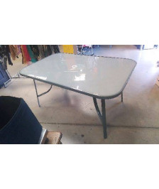 TABLE DE JARDIN FER VERRE + 6 FAUTEUILS