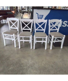 4 CHAISES BLANCHES SKAI TAUPE