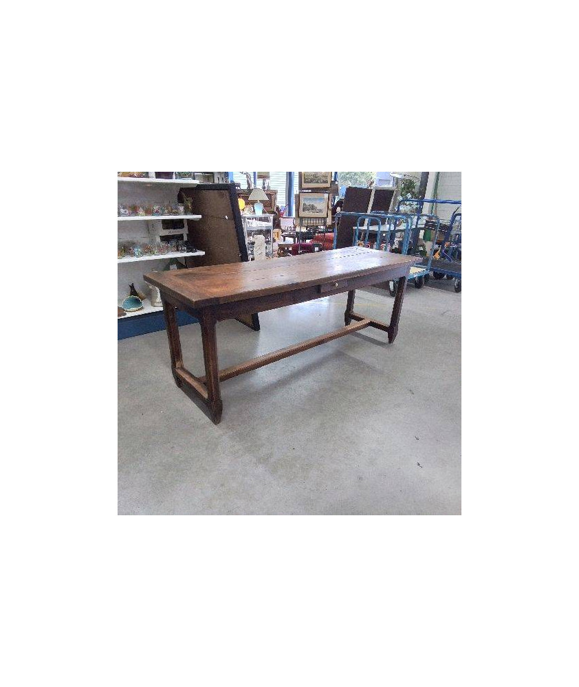 TABLE DE FERME EN CHENE ANCIENNE (2 TIROIRS)