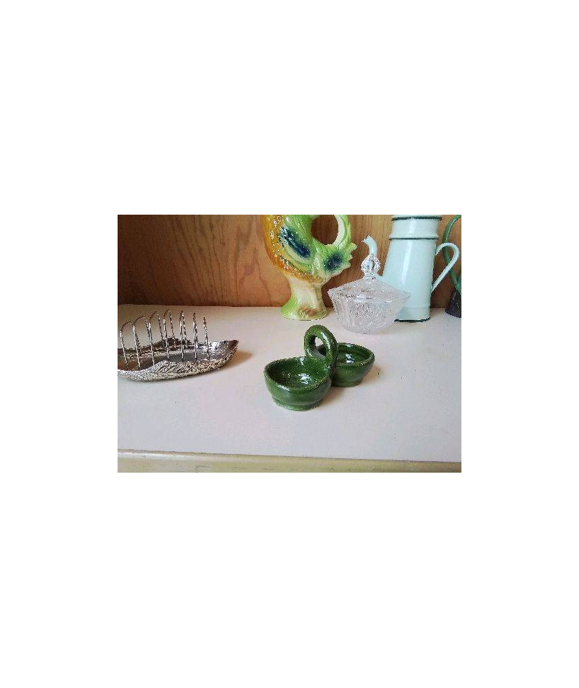 PORTE EPICES EN GRES ÉMAILLÉ VERT