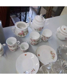 SERVICE A CAFÉ MOTIFS FLEURS