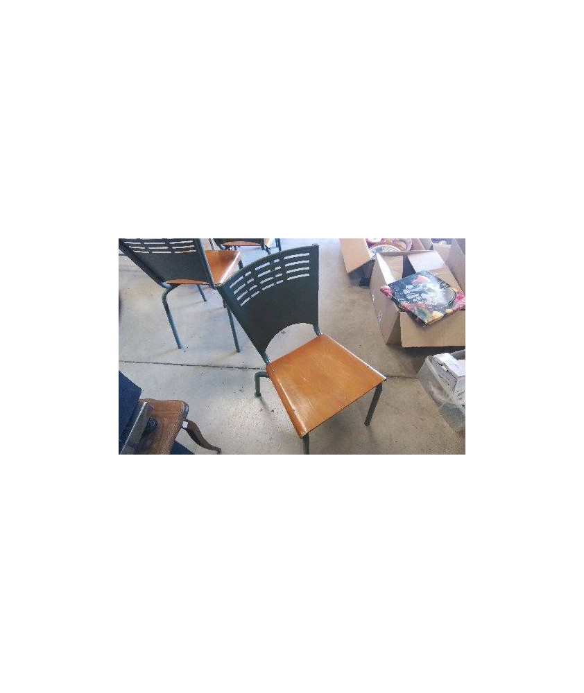 CHAISE ECOLIER - BOIS METAL 