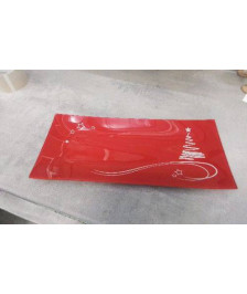 PLAT RECT VERRE ROUGE 