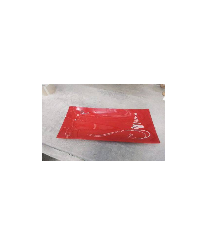 PLAT RECT VERRE ROUGE 