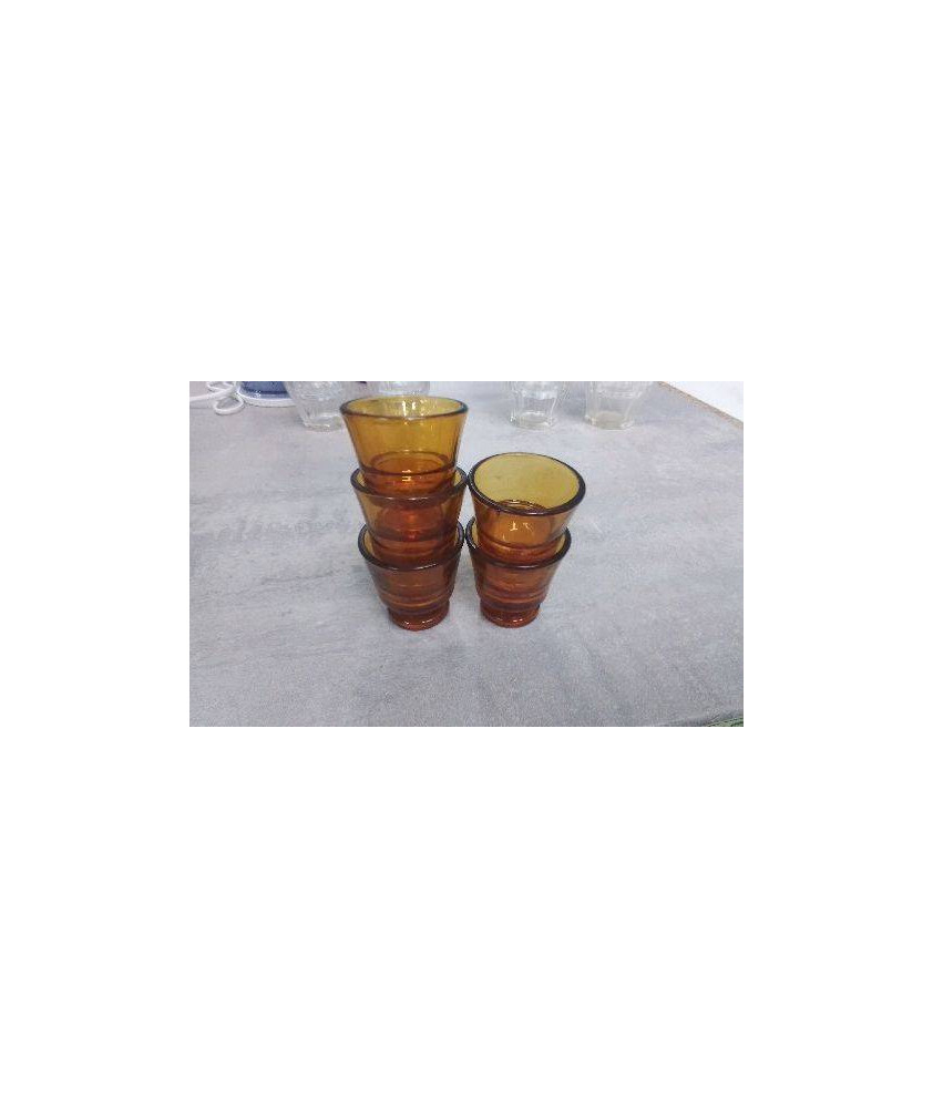 VERRES A LIQUEUR MARRON X5
