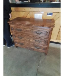 COMMODE CHANTOURNÉ 3 TIROIRS STYLE RÉGENCE COQUILLE 