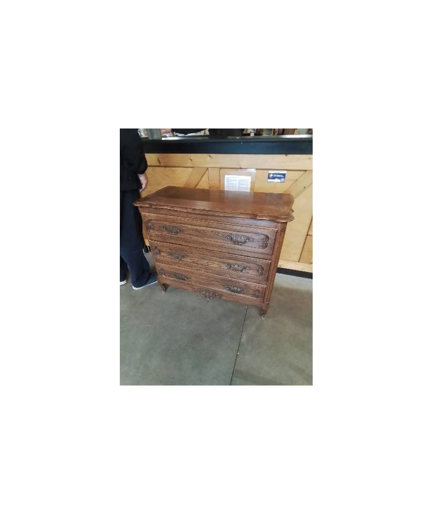 COMMODE CHANTOURNÉ 3 TIROIRS STYLE RÉGENCE COQUILLE 