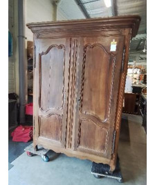 ARMOIRE LINGERE 2 PORTES BOIS MOULURÉ FIN XIXE