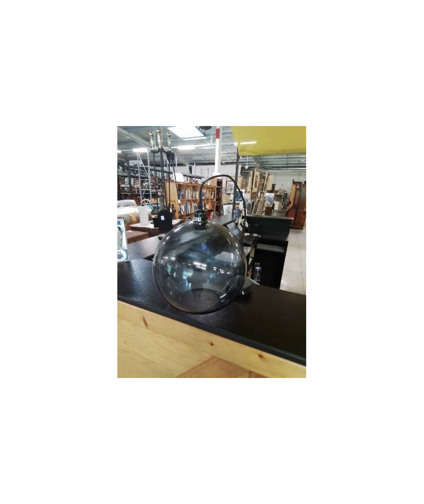 SUSPENSION GLOBE VERRE TEINTÉ NOIR