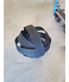 SUSPENSION BOULE TISSU NOIR 