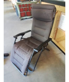 FAUTEUIL RELAX D’INTÉRIEUR LAFUMA PIÈTEMENT MÉTAL NOIR COUSSIN CHOCOLAT 