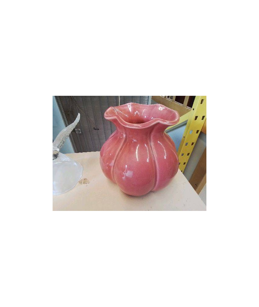 VASE EN BARBOTINE ROSE