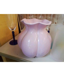 VASE EN BARBOTINE ROSE