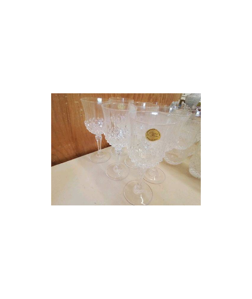 LOT DE 6 VERRES A VIN EN CRISTAL 