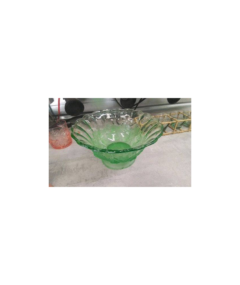 COUPE A FRUITS VERRE VERTE EN LETAT 