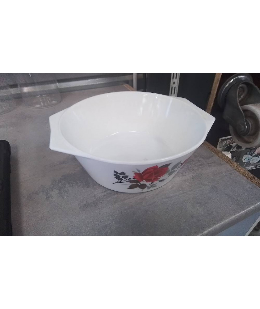 PLAT CREUX  FLEURS ROUGES