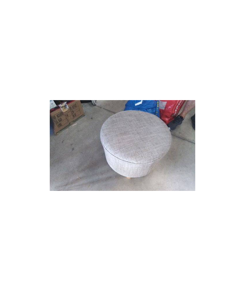 POUF ROND ECRU 