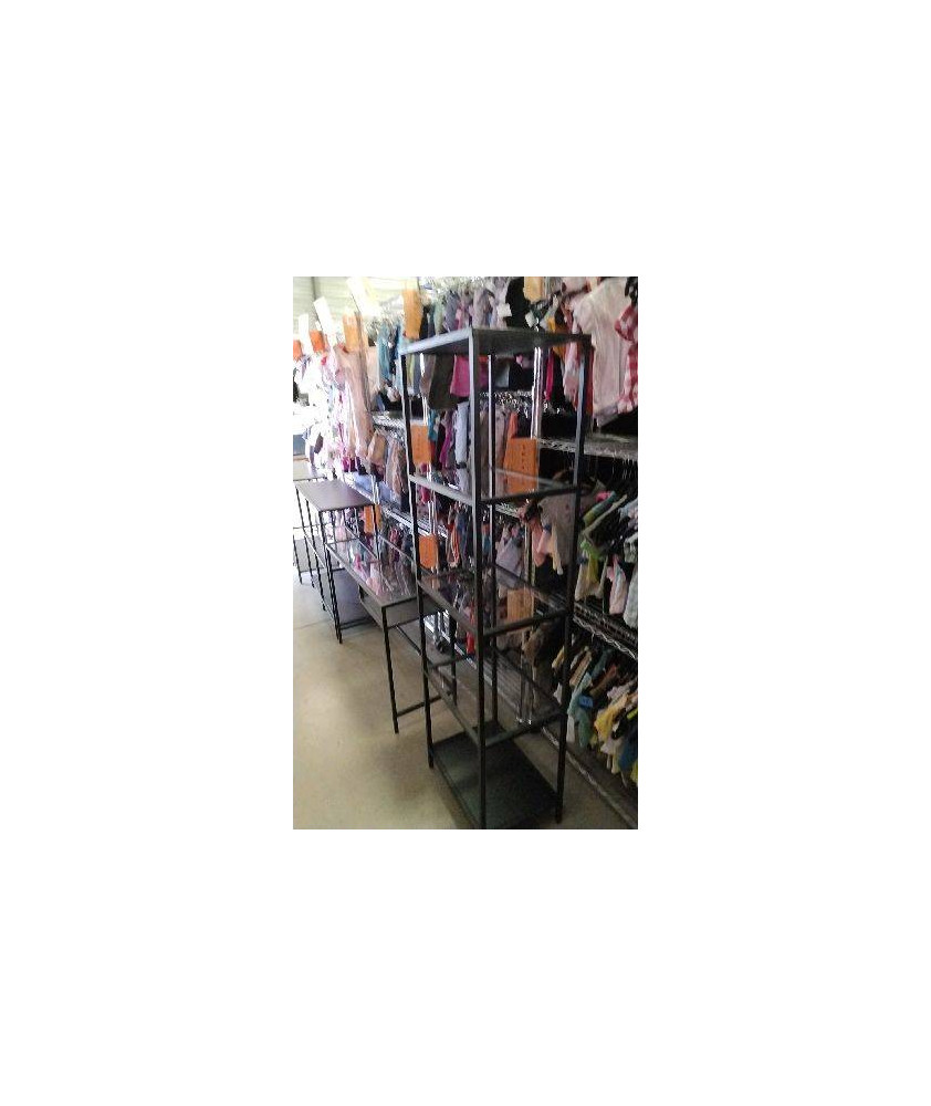 ETAGERE METAL VERRE 175X50