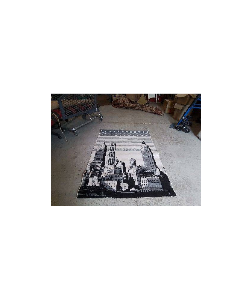 TAPIS VILLE NOIR ET BLANC 
