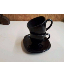 LOT DE 2 TASSES A CAFE AVEC SOUCOUPE 