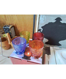 LOT DE 4 PHOTOPHORES COLORÉ 