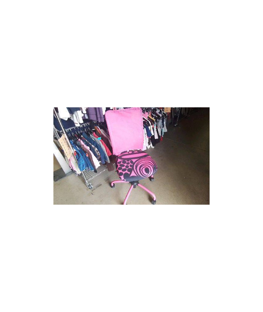 CHAISE DE BUREAU ROSE ET NOIRE 