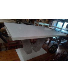 TABLE RECTANGLE BLANC GRIS+ ALL 