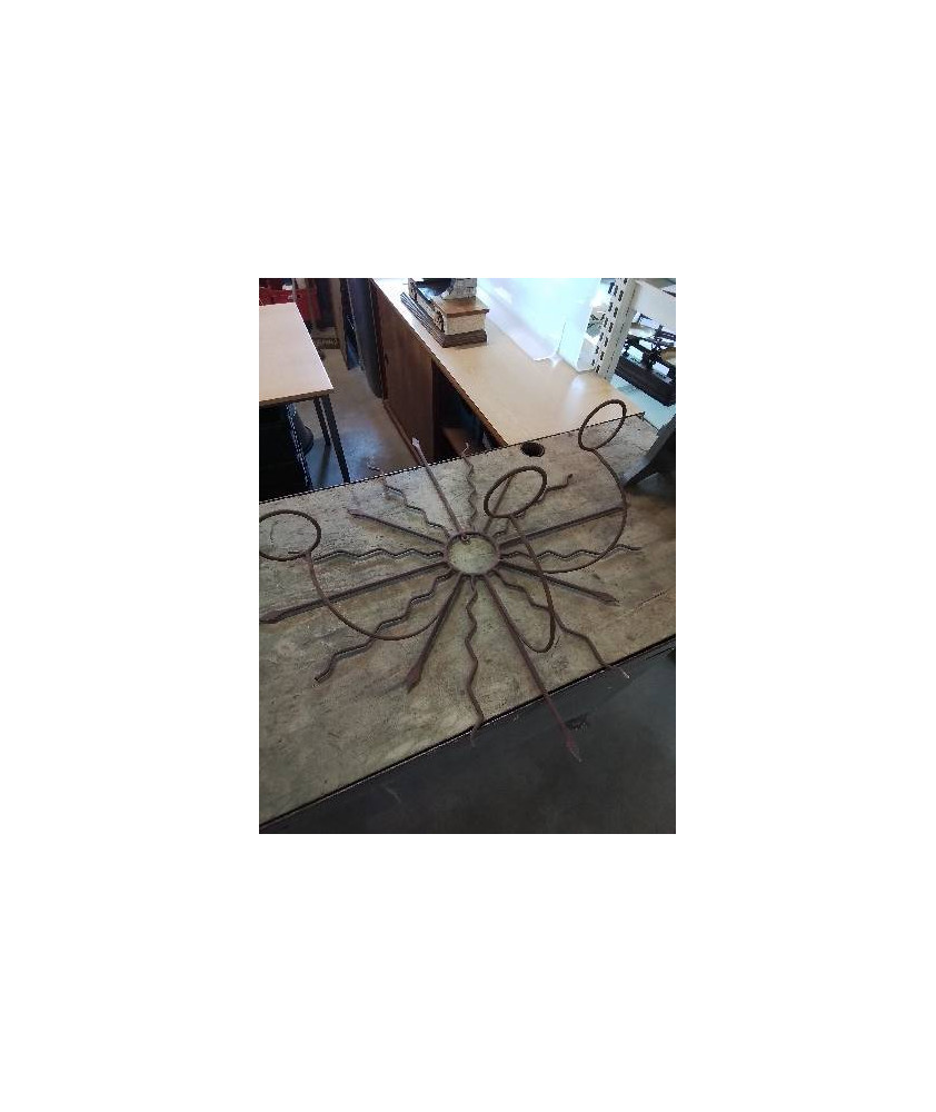 PORTE PLANTE MURAL FER FORGÉ AU SOLEIL 3 POTS