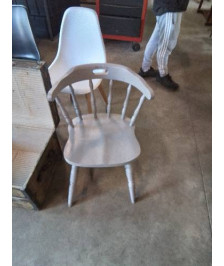 CHAISE SALOON PEINT GRIS 