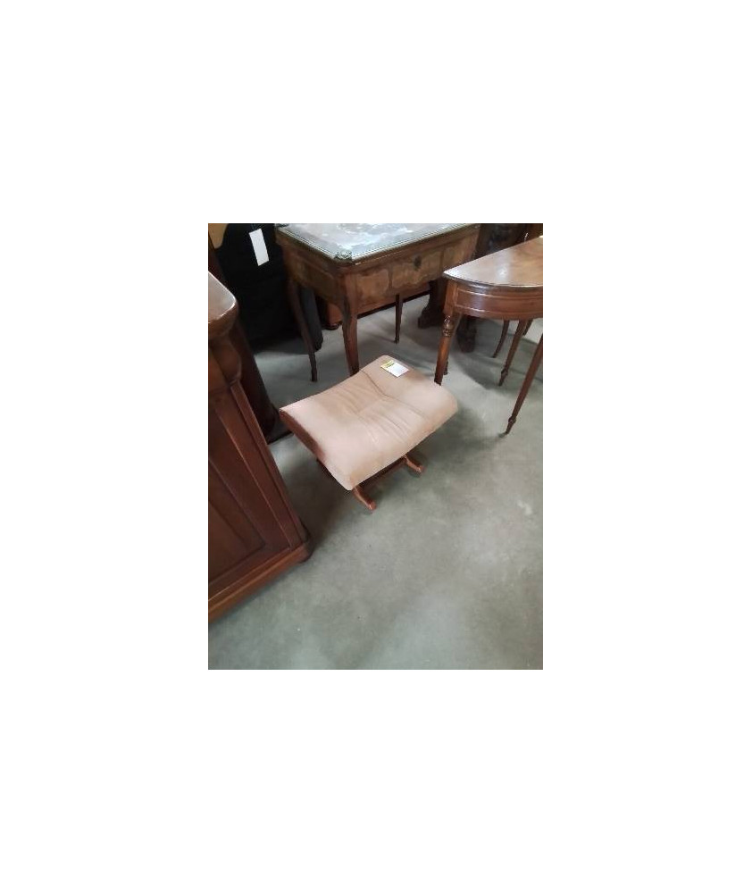 REPOSE PIEDS BOIS CLAIR TISSU ROSÉ 