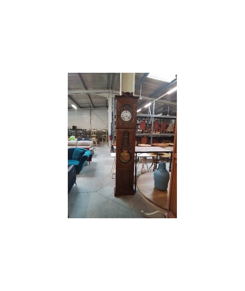 HORLOGE CAUCHOISE MOULUREE ET  SCULPTÉE XIXE  EN L’ÉTAT