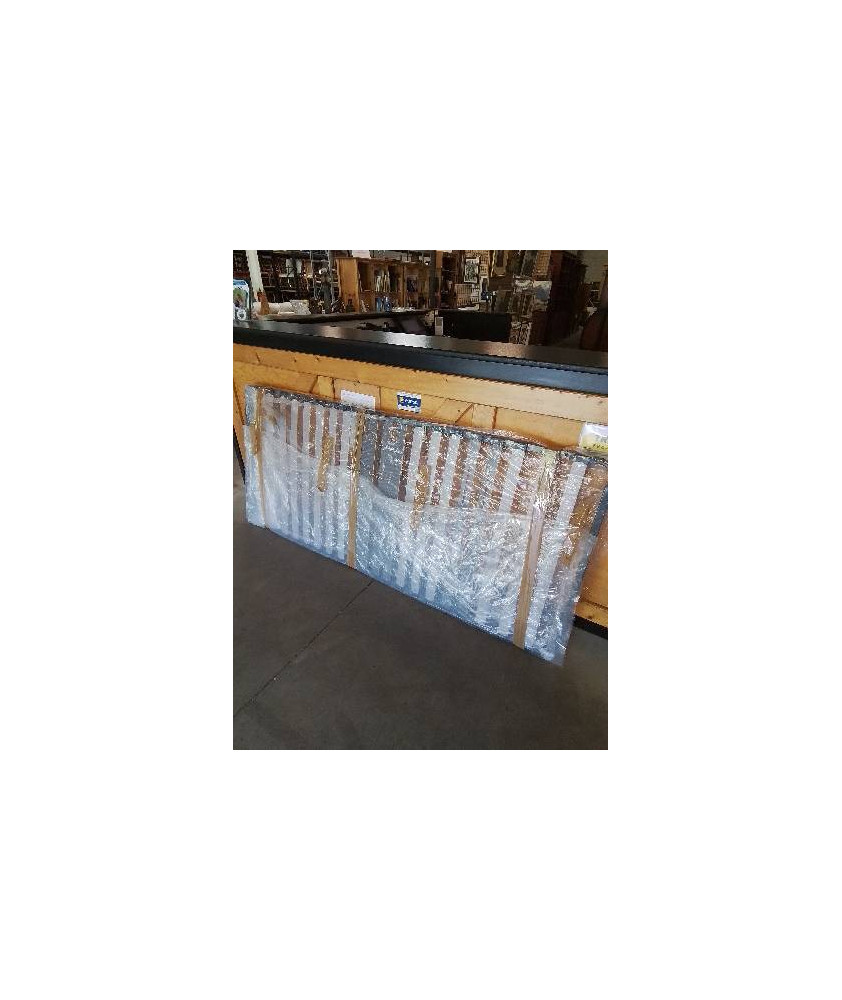 SOMMIER CADRE MÉTAL GRIS A LATTES 90X200CM