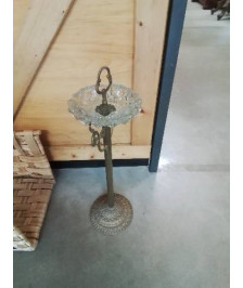CENDRIER SUR PIED LAITON ET VERRE TAILLÉ