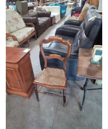 CHAISE BOIS CANNÉ DOSSIER ÉCHANCRÉ NAPOLÉON III 