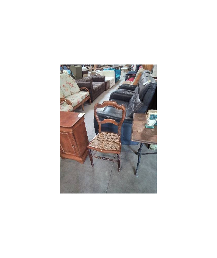 CHAISE BOIS CANNÉ DOSSIER ÉCHANCRÉ NAPOLÉON III 