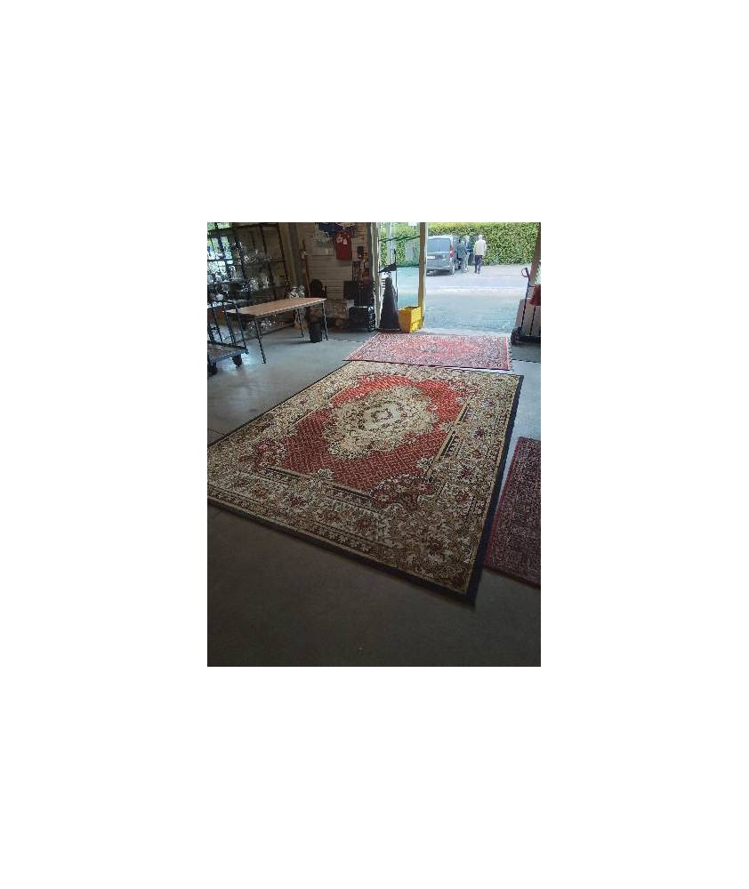 TAPIS LAINE ROUGE JAUNE ECRU 335X252CM