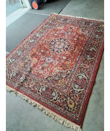 TAPIS LAINE FAIT MAIN ROUGE BLEU JAUNE 240X173CM