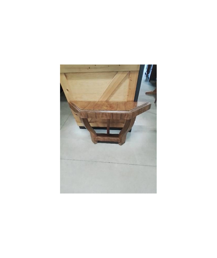 CONSOLE DEMI LUNE BOIS ART DECO