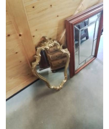 MIROIR OVALE BOIS  DORÉ STYLE LOUIS XV 