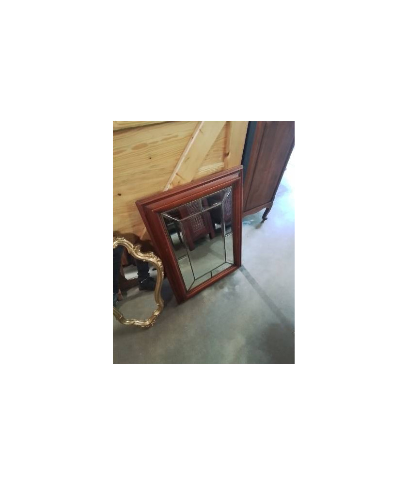 MIROIR RECTANGULAIRE A PARCLOSES BOIS MOULURÉ 