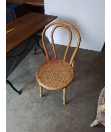 CHAISE BISTROT BOIS CLAIR COURBÉ ASSISE CANNÉE 