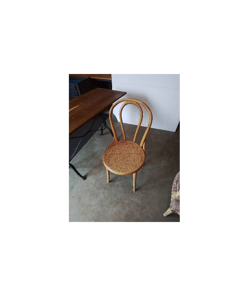 CHAISE BISTROT BOIS CLAIR COURBÉ ASSISE CANNÉE 