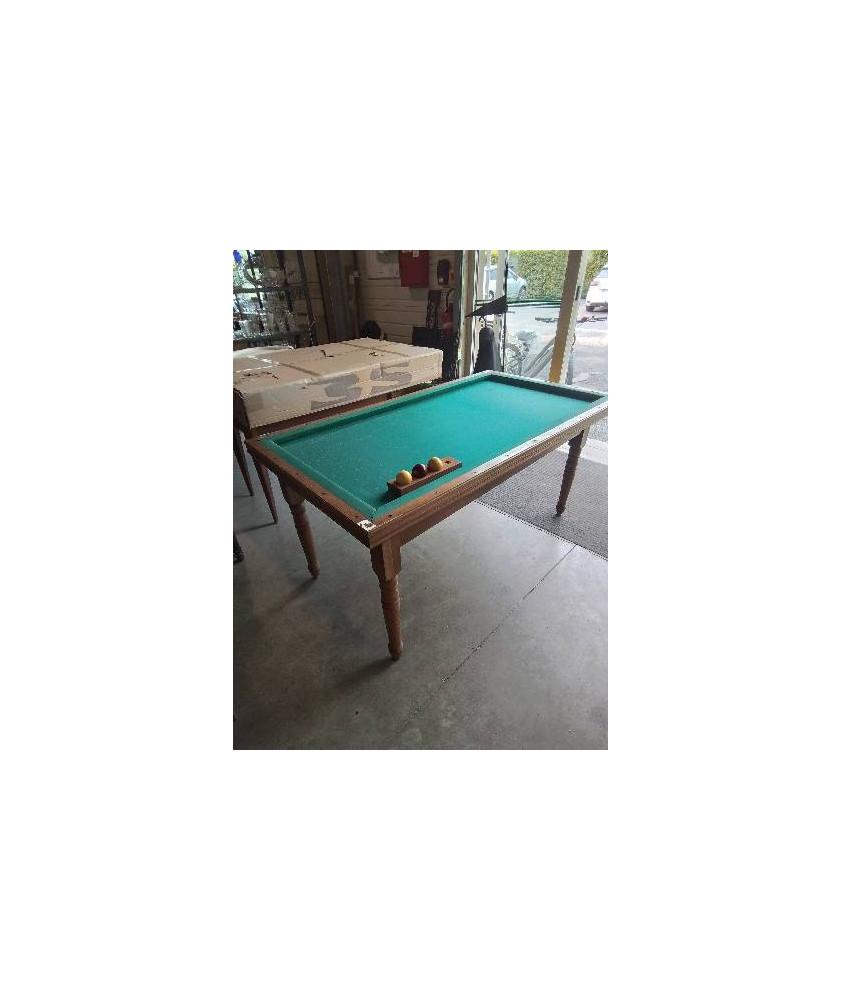 TABLE RÉVERSIBLE BILLARD BOIS PIEDS TOURNÉS 