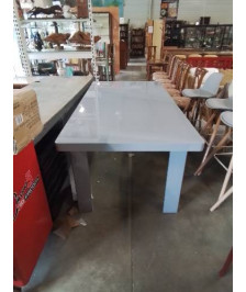 TABLE BOIS GRIS LAQUÉ EXTENSIBLE 144X90X79CM
