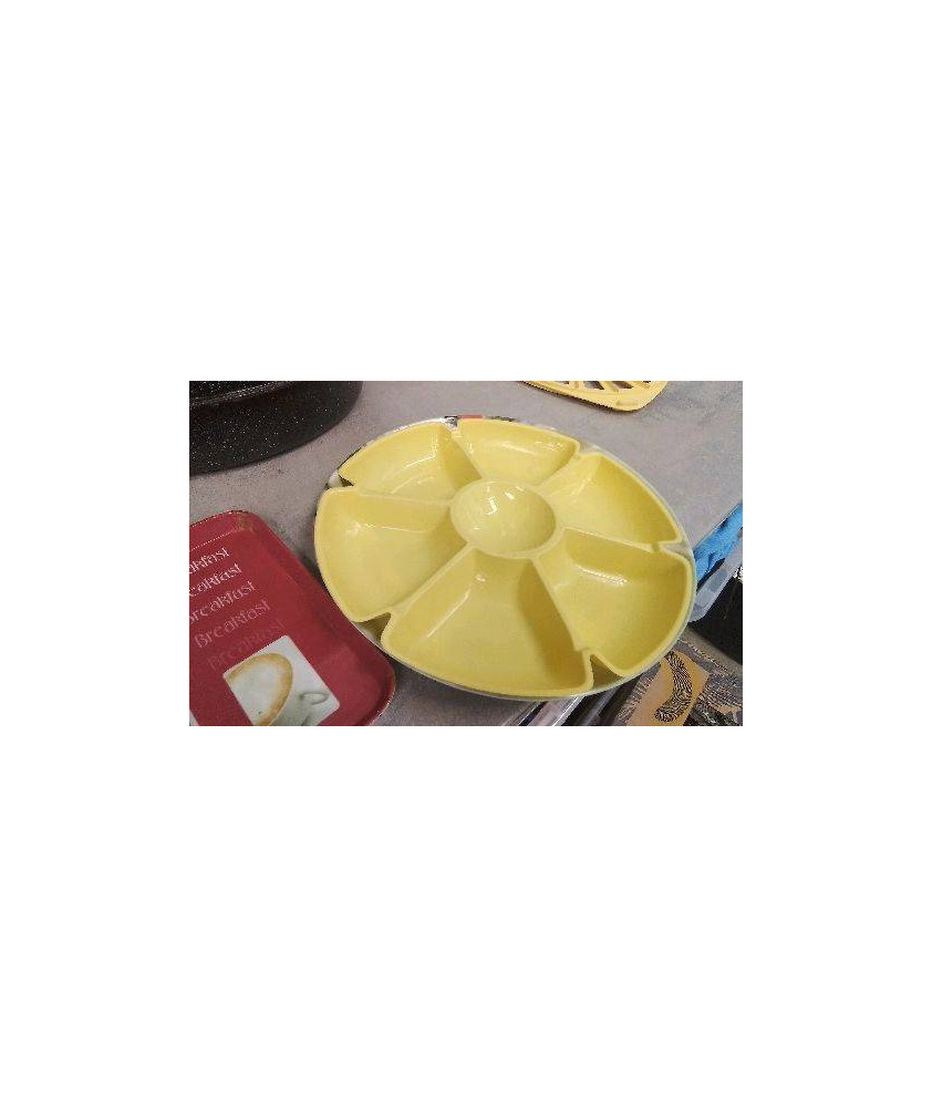 PLAT COMPARTIMENTS PLASTIQUE JAUNE