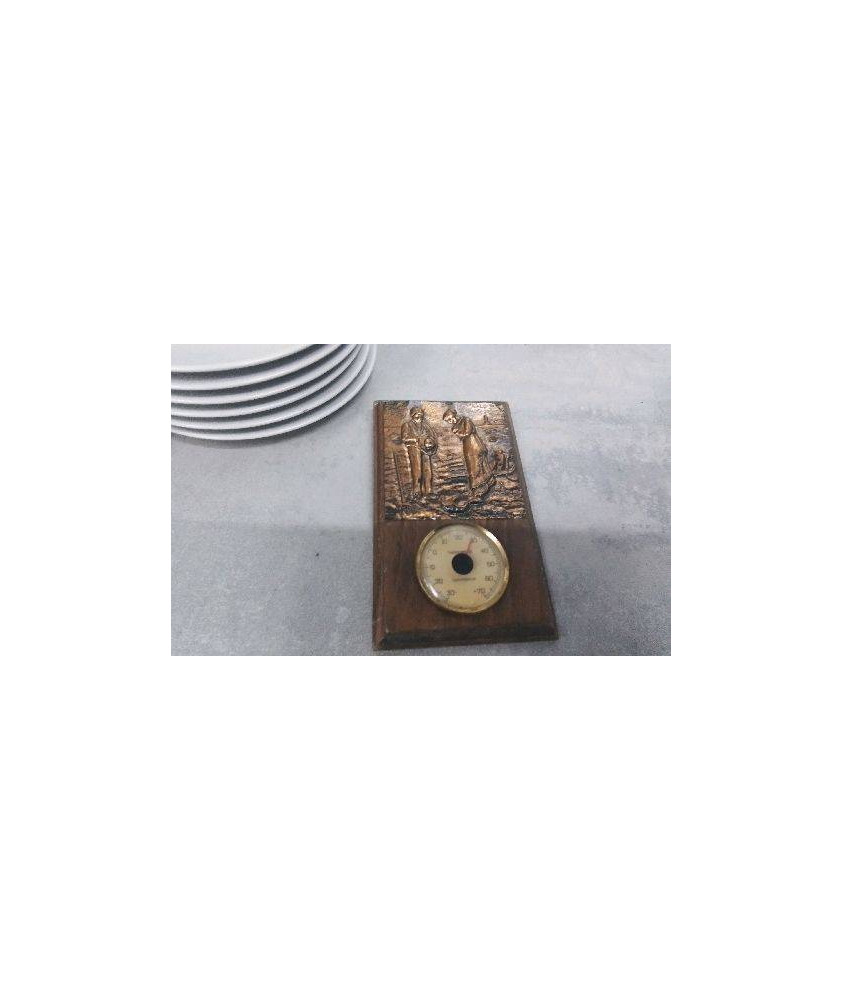 THERMOMETRE BOIS CUIVRE 